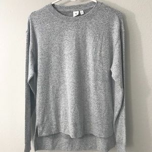 Heathered Grey Long Sleeve High Low Top